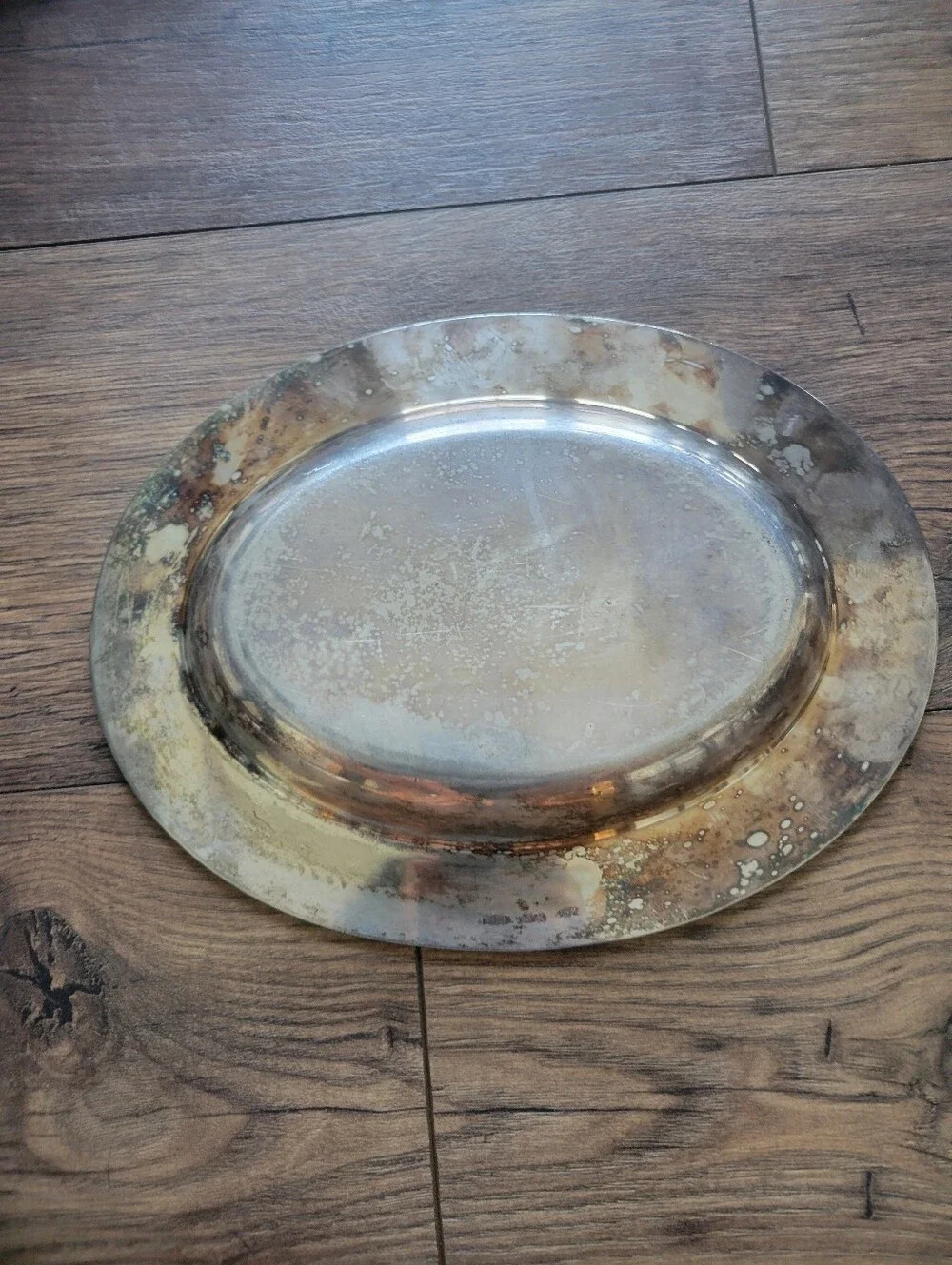 Silver Plated Oval Serving Tray Platter with Rope Edge